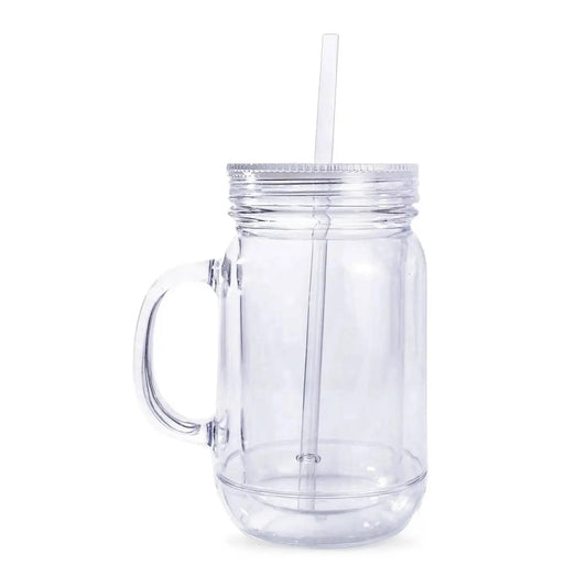 Mason jar snowglobe tumbler