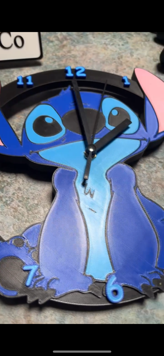Blue alien clock
