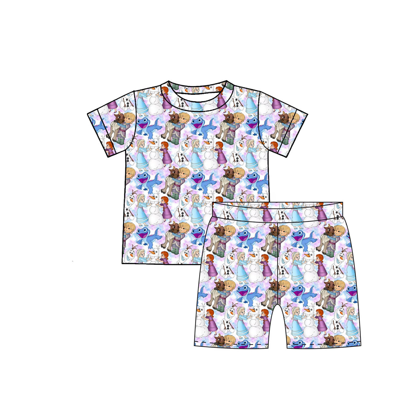 Ice queen and friends bike short set