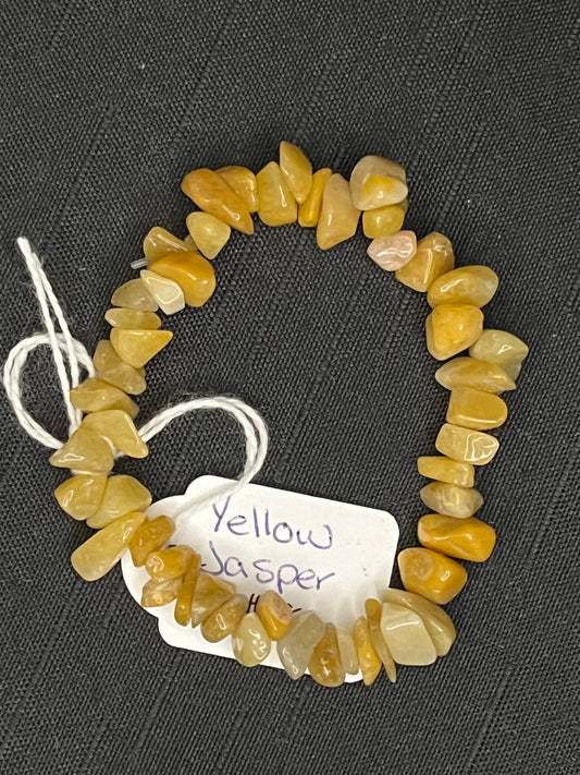 Yellow jasper chip bracelet