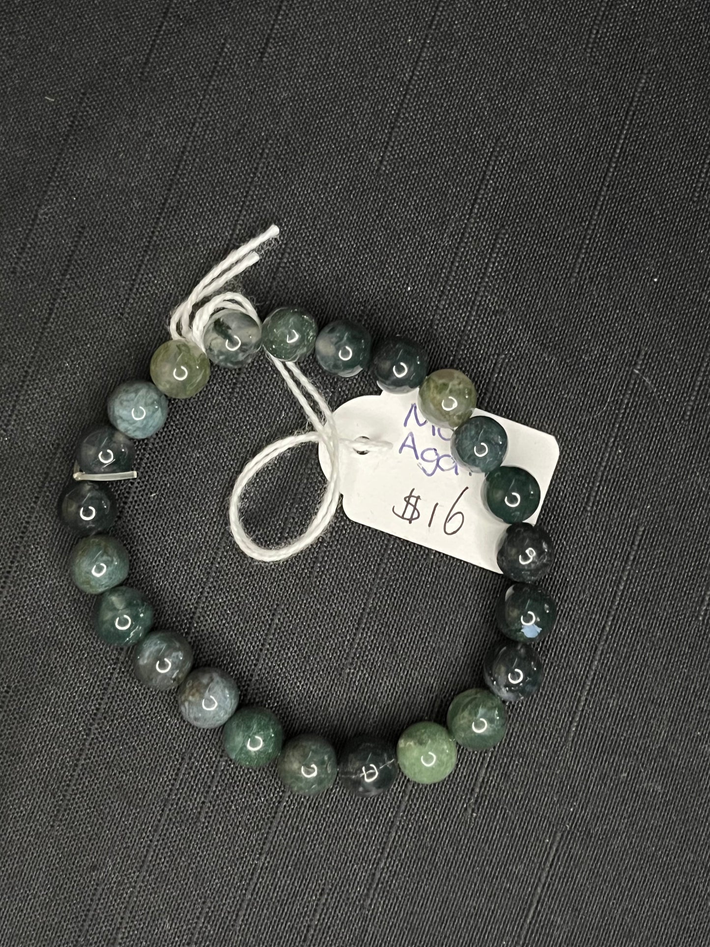 Moss agate beaded bracelet