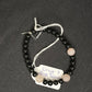 Onyx and rose quartz beaded bracelet