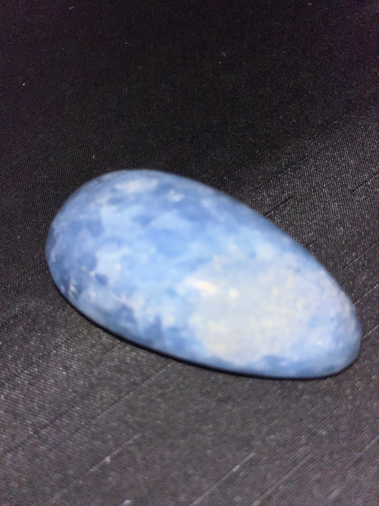 Blue calcite palm wand