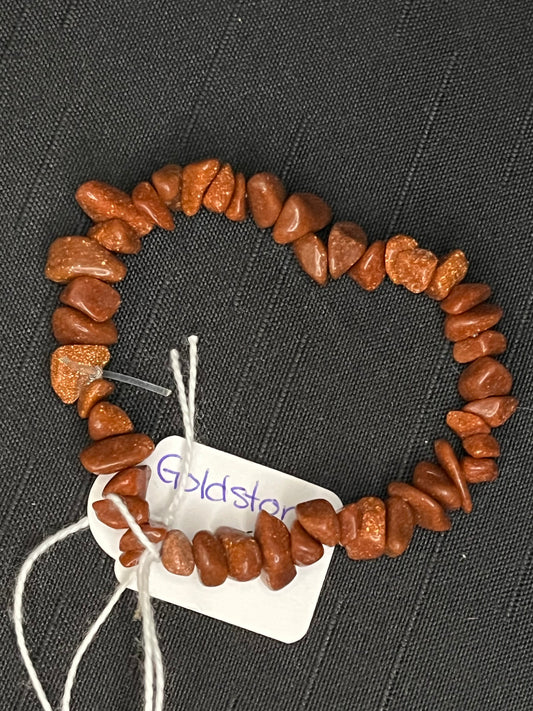 Goldstone chip bracelet