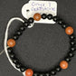 Onyx and goldstone beaded bracelet