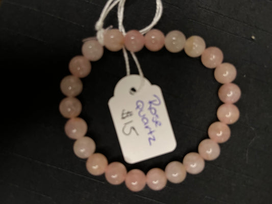 Rose quartz beaded bracelet